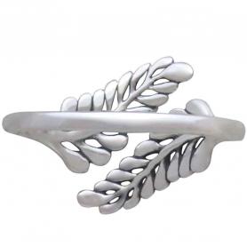 Sterling Silver Adjustable Sprig Leaf Ring
