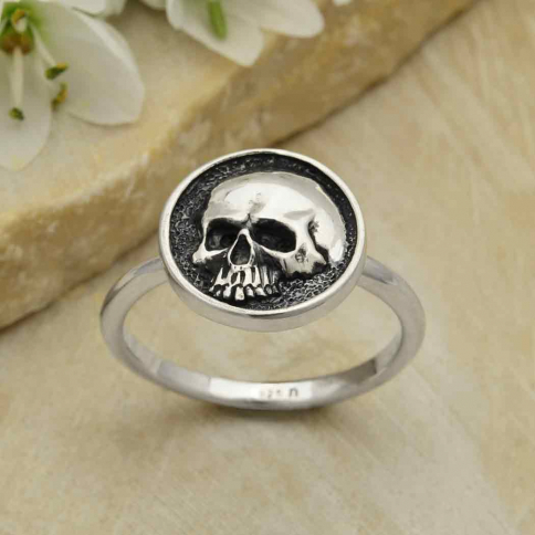 Sterling Silver Shadow Box Skull Ring