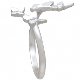 Sterling Silver Adjustable Butterfly Cluster Ring