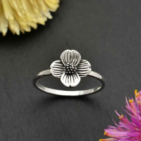 Sterling Silver Dogwood Flower Ring