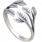 Sterling Silver Leaf Cluster Adjustable Ring