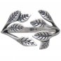 Sterling Silver Leaf Cluster Adjustable Ring