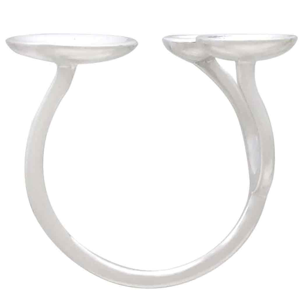 Sterling Silver Adjustable Cupped Circle Ring