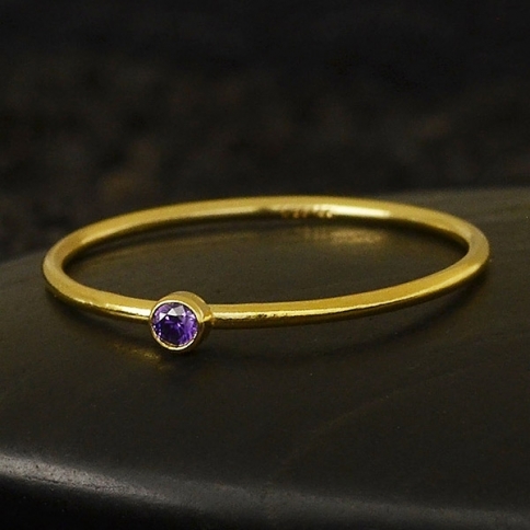 Gold Filled Ring - Birthstone Ring - February