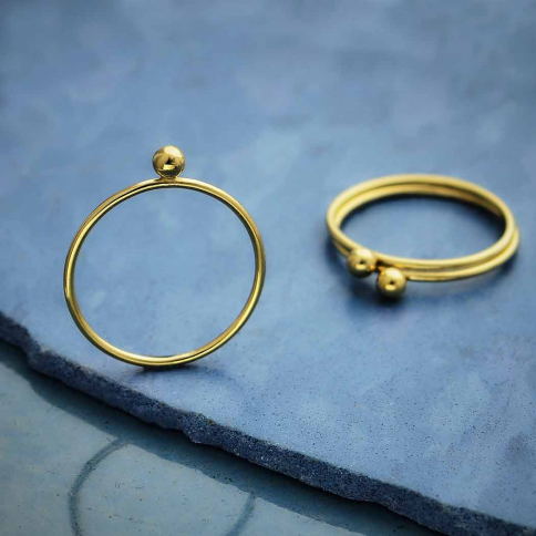 Gold Filled Stacking Ring with Ball