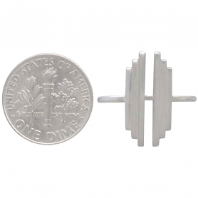 Sterling Silver Stepped Bar Adjustable Ring