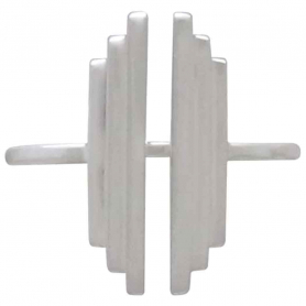 Sterling Silver Stepped Bar Adjustable Ring