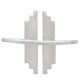 Sterling Silver Stepped Bar Adjustable Ring