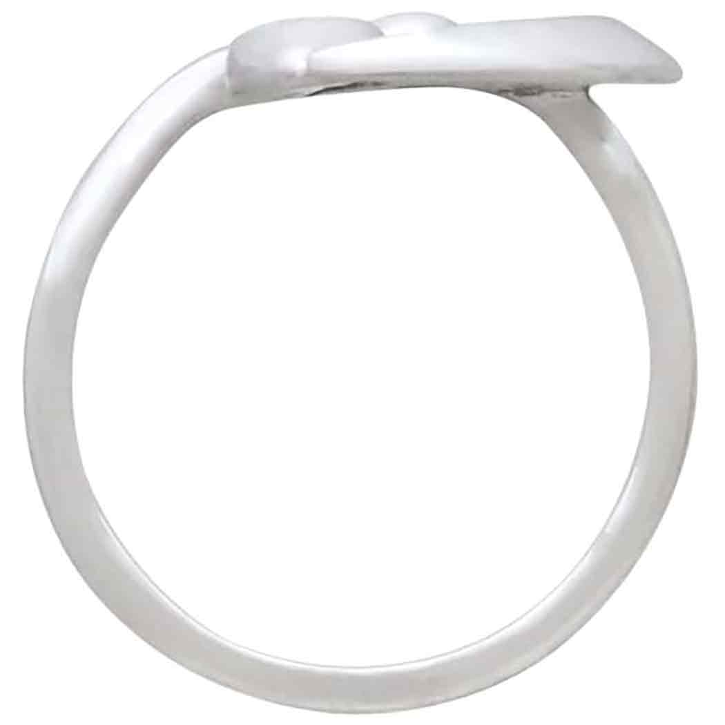 Sterling Silver Moon and Mushroom Adjustable Ring