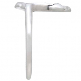 Sterling Silver Moon and Mushroom Adjustable Ring