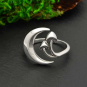 Nina Designs Sterling Silver Moon and Mushroom Adjustable Ring