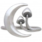 Sterling Silver Moon and Mushroom Adjustable Ring