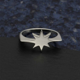 Sterling Silver Horizontal North Star Ring