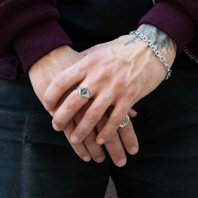 Sword Signet Ring on Model