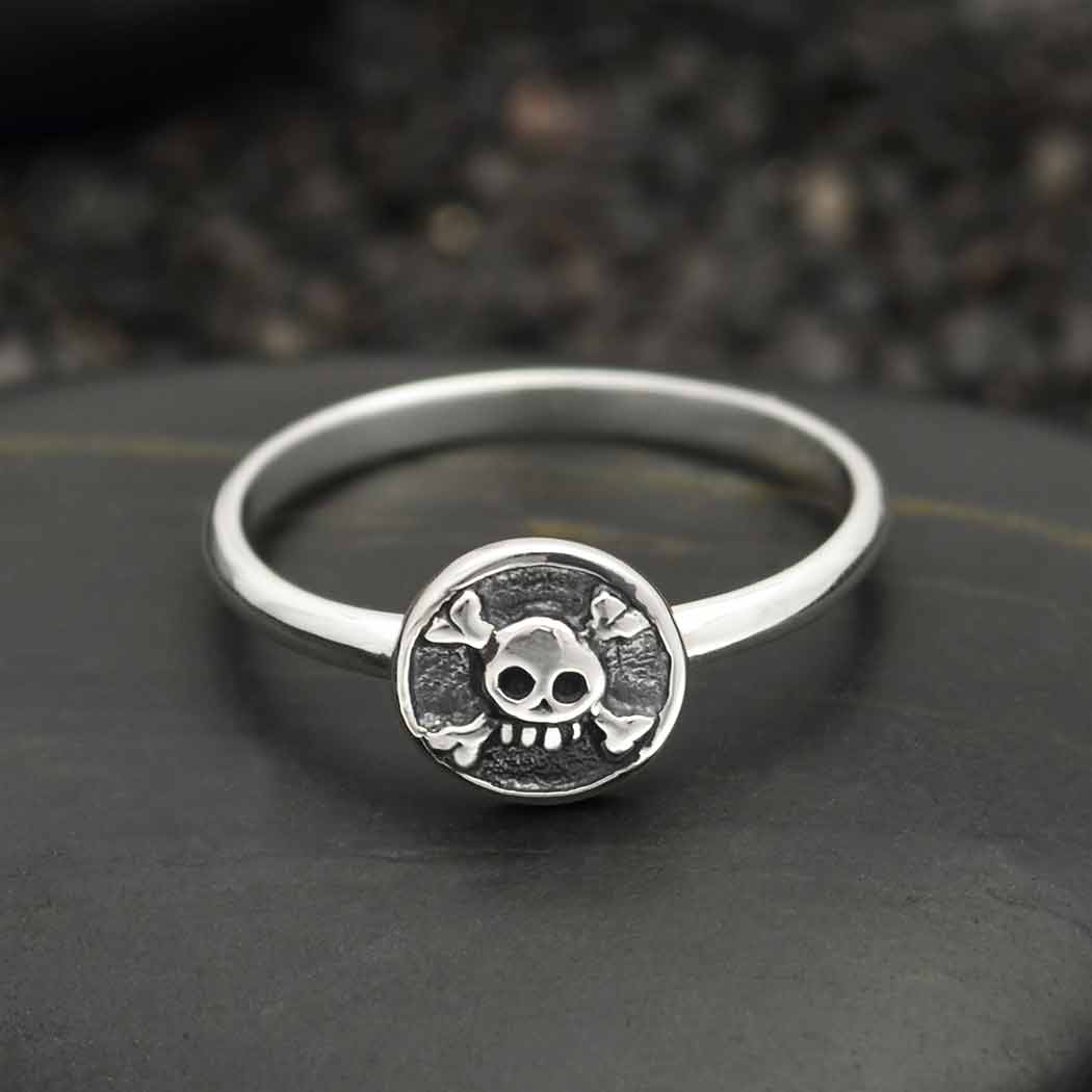 Mechanic Wrench Cross Skull Ring, sterling silver biker ring