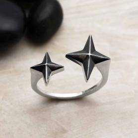 Sterling Silver Adjustable North Star Ring