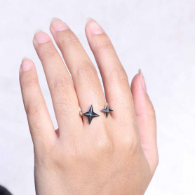 Sterling Silver Adjustable North Star Ring