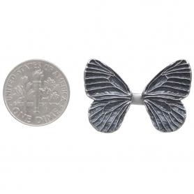 Sterling Silver Adjustable Dimensional Butterfly Wings Ring