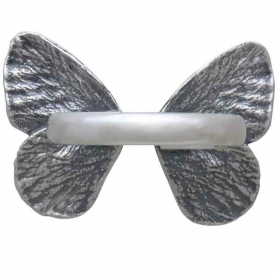 Sterling Silver Adjustable Dimensional Butterfly Wings Ring