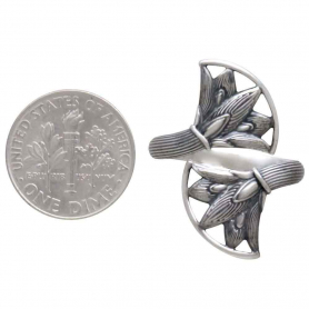 Sterling Silver Stylized Lotus Blossom Adjustable Ring