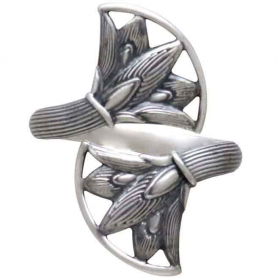 Sterling Silver Stylized Lotus Blossom Adjustable Ring