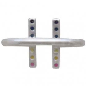 Sterling Silver Adjustable Rainbow Bar Ring