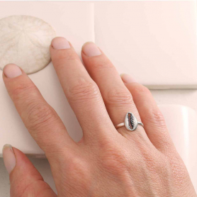 Sterling Silver Cowrie Shell Ring