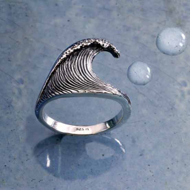 Sterling Silver Dimensional Wave Ring