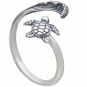 Sterling Silver Sea Turtle and Wave Adjustable Ring