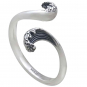 Sterling Silver Stylized Wave Adjustable Ring