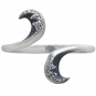 Sterling Silver Stylized Wave Adjustable Ring