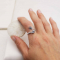 Sterling Silver Adjustable Starfish and Shell Ring