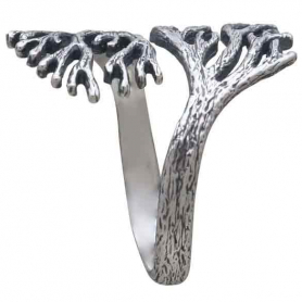 Sterling Silver Adjustable Sea Coral Ring