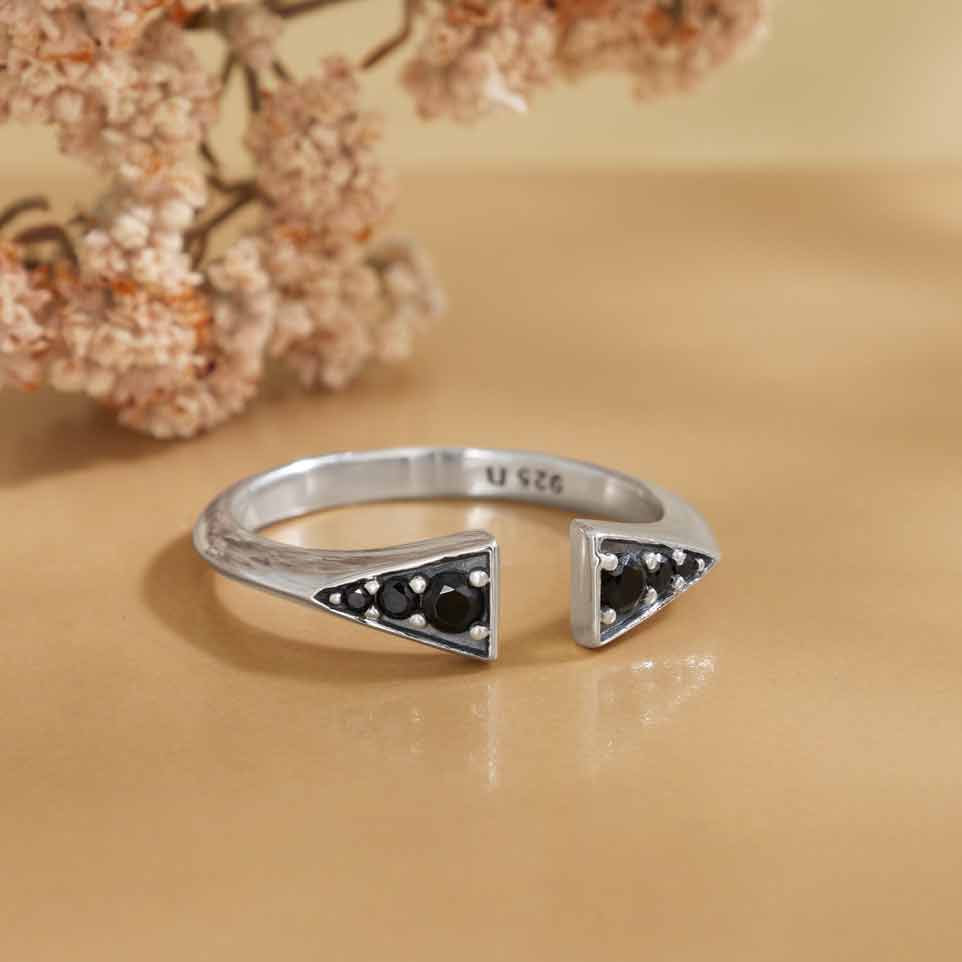 Moon Adjustable Cuff Ring - Sterling Silver | MULXIPLY