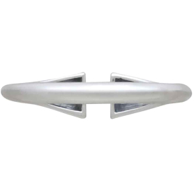 Sterling Silver Adjustable Ring with Black Crystals Back View