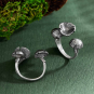 Sterling Silver Adjustable 3D Mushroom Ring