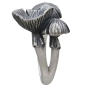 Sterling Silver Adjustable 3D Mushroom Ring Side View