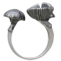 Sterling Silver Adjustable 3D Mushroom Ring Top View