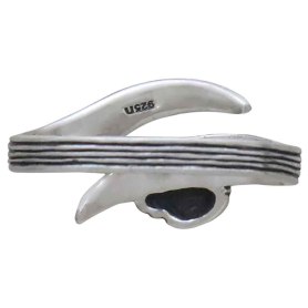 Sterling Silver Adjustable Leaf and Ladybug Ring Back View