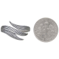 Sterling Silver Adjustable Long Leaf Ring with Dime