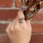 Sterling Silver Adjustable Thistle Ring on Hand