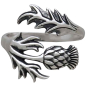 Sterling Silver Adjustable Thistle Ring Front View