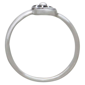 Sterling Silver Adjustable Moon Star and Sun Ring Top View