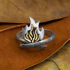 Sterling Silver and Bronze Campfire Ring