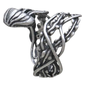 Sterling Silver Adjustable Jellyfish Ring Side View