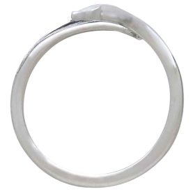 Sterling Silver Adjustable Wave and Whale Tail Ring Top View