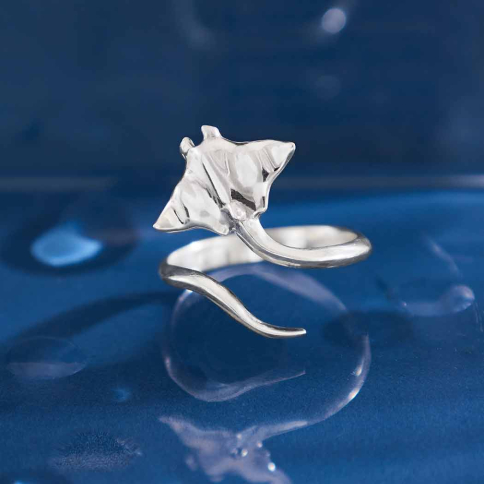 TYSO Whale Open Ring - Adjustable Sterling Silver Dolphin Ocean Jewelry Gift