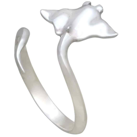 Sterling Silver Adjustable Stingray Ring Three Quarter View