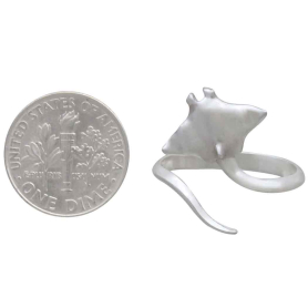 Sterling Silver Adjustable Stingray Ring with Dime
