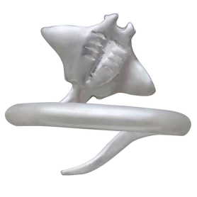 Sterling Silver Adjustable Stingray Ring Back View